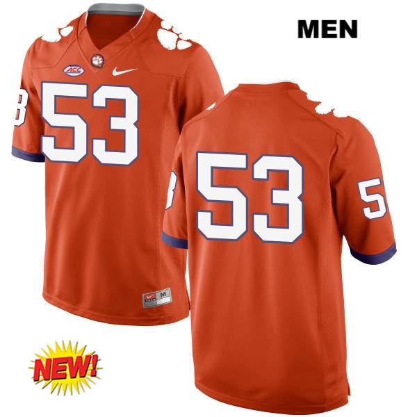 Men's Clemson Tigers #53 Regan Upshaw Stitched Orange New Style Authentic Nike No Name NCAA College Football Jersey UAP7046SU